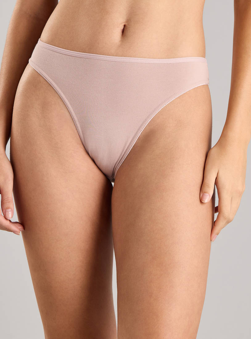 Pack of 5 - cotton Plain High-Leg Briefs