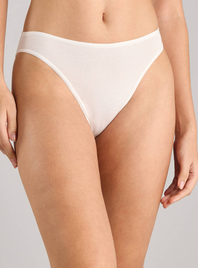 Pack of 5 - cotton Plain High-Leg Briefs
