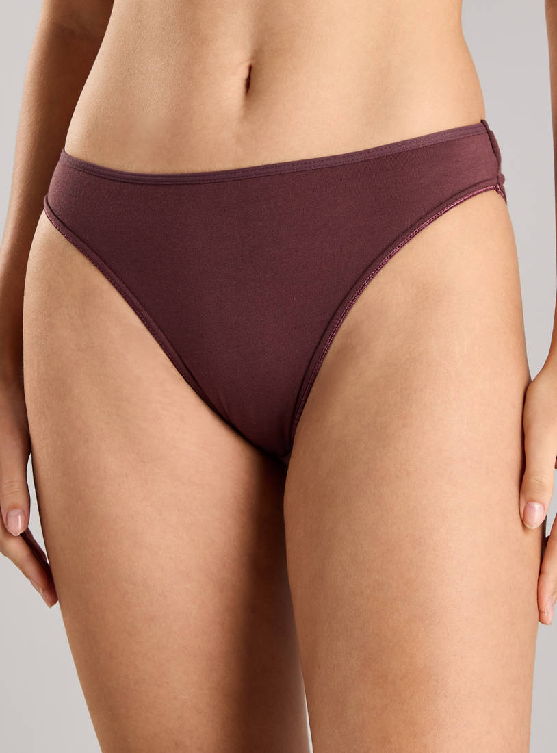 Pack of 5 - cotton Plain High-Leg Briefs
