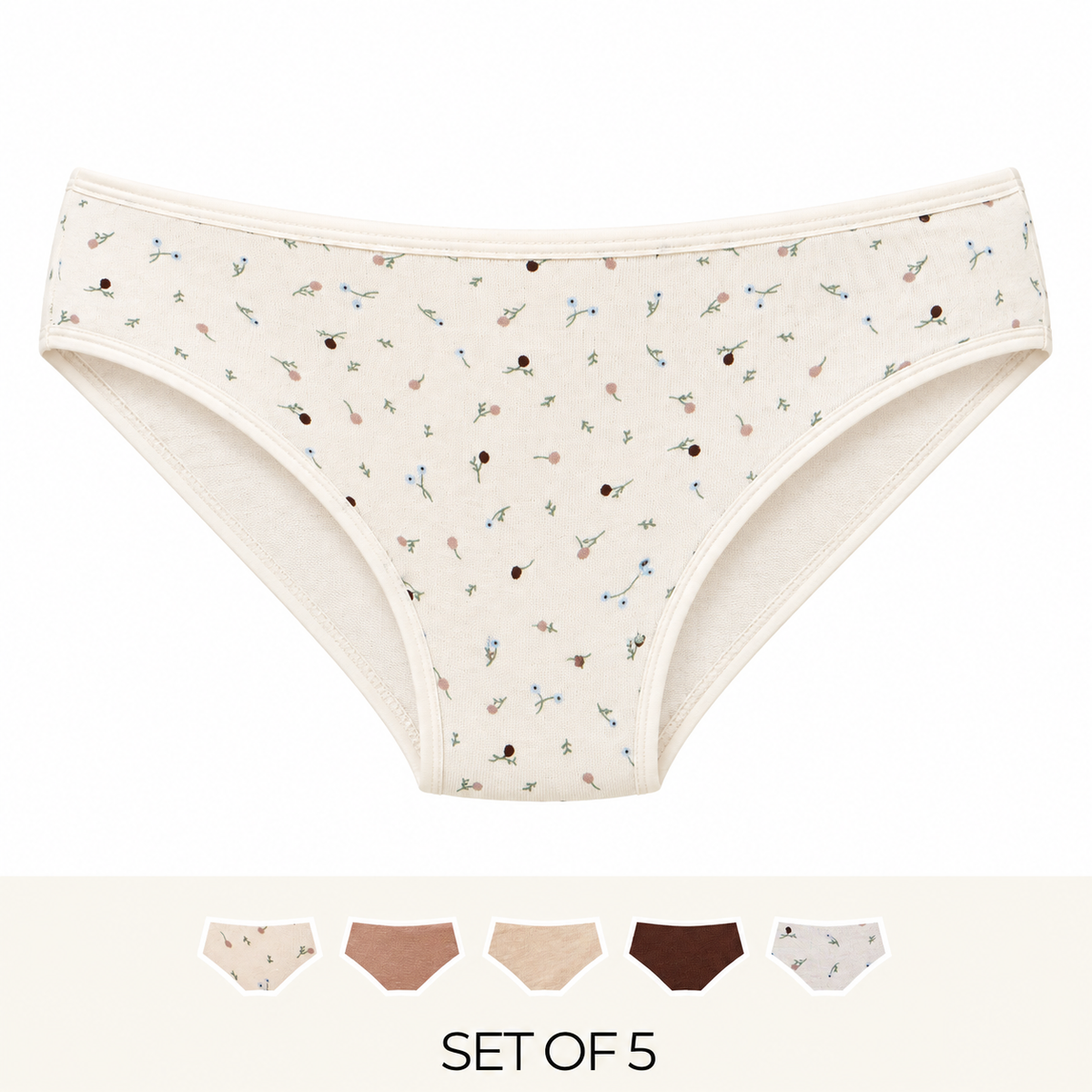 Pack of 5 - Assorted Print Bikini Briefs