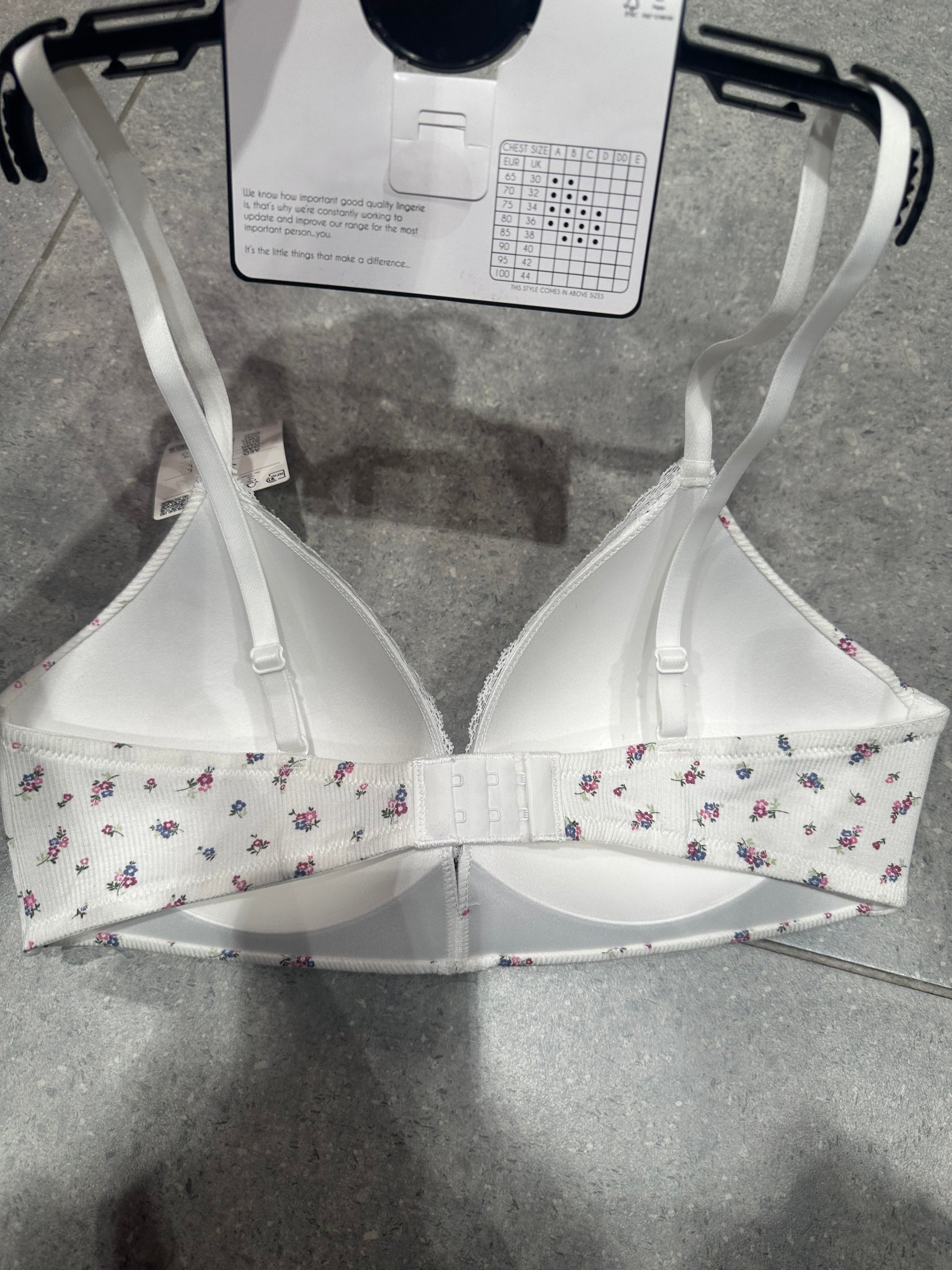 Floral Print Padded Non-Wired Bra