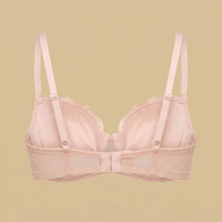 Lace Trim Mesh Push-Up Demi Bra