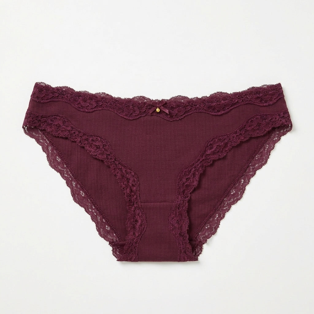 Lace Trim Brazilian Briefs