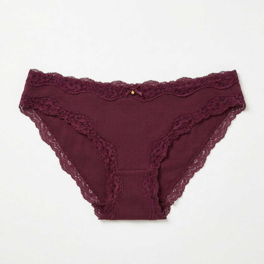 Lace Trim Brazilian Briefs