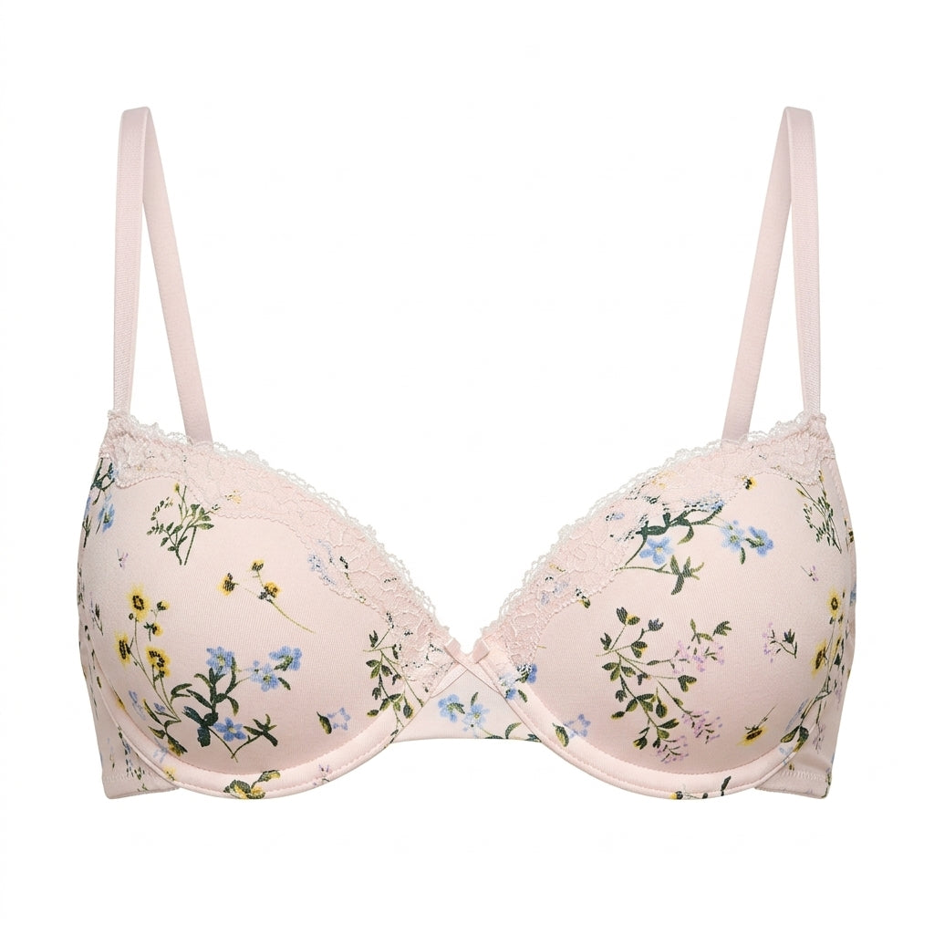 Pack of 2 - Lace Detail Push-Up Wired Demi Bra