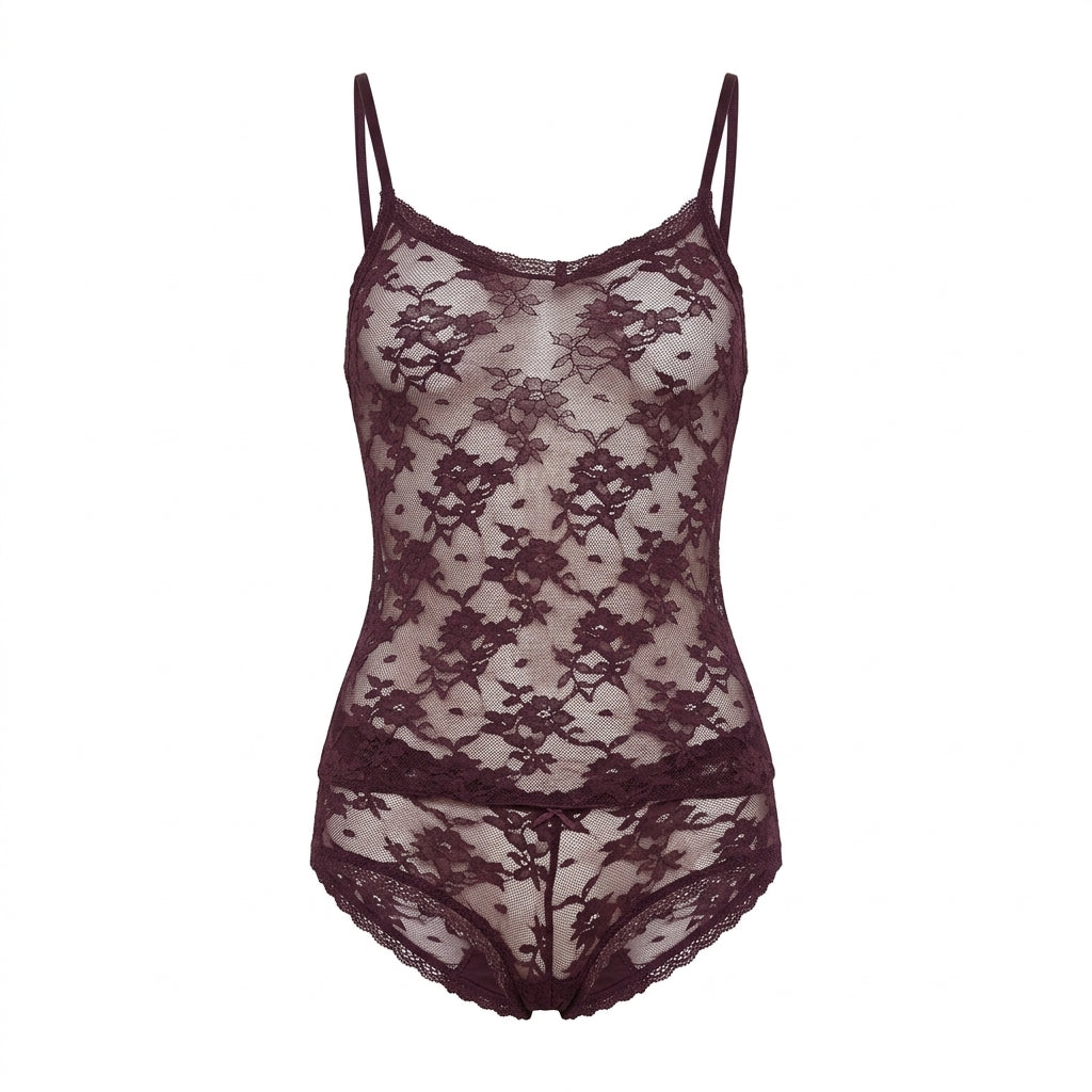 Lace Detail Camisole and Briefs Set