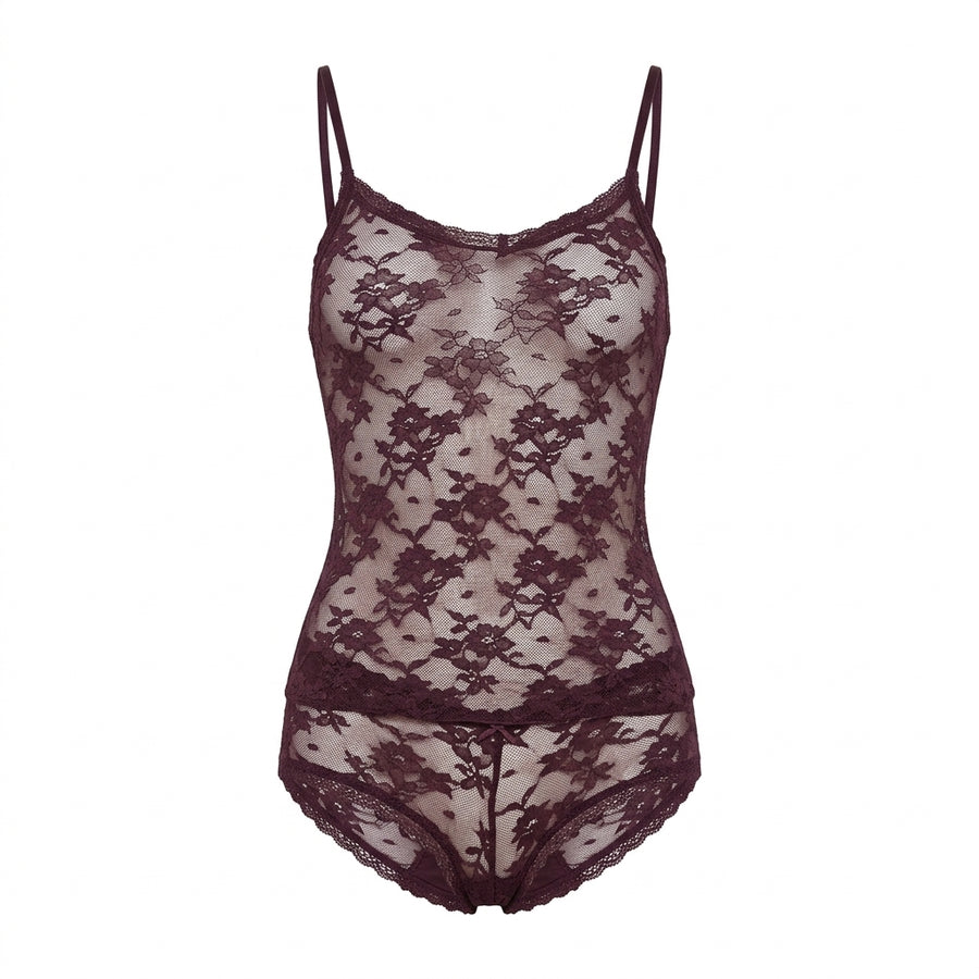 Lace Detail Camisole and Briefs Set