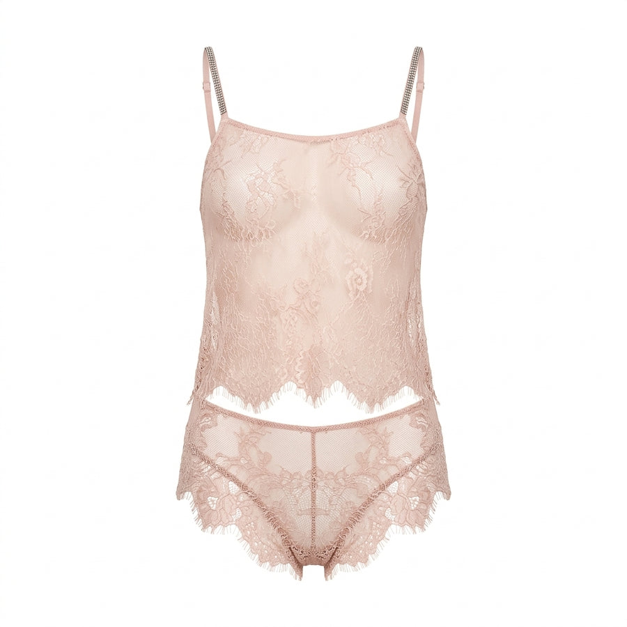 Lace Trim Babydoll with Briefs