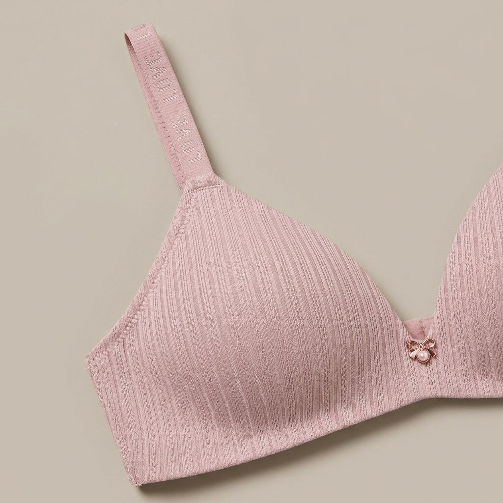 Textured Pointelle Padded Non-Wired Comfort Bra