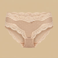 Lace Trim Mesh Briefs