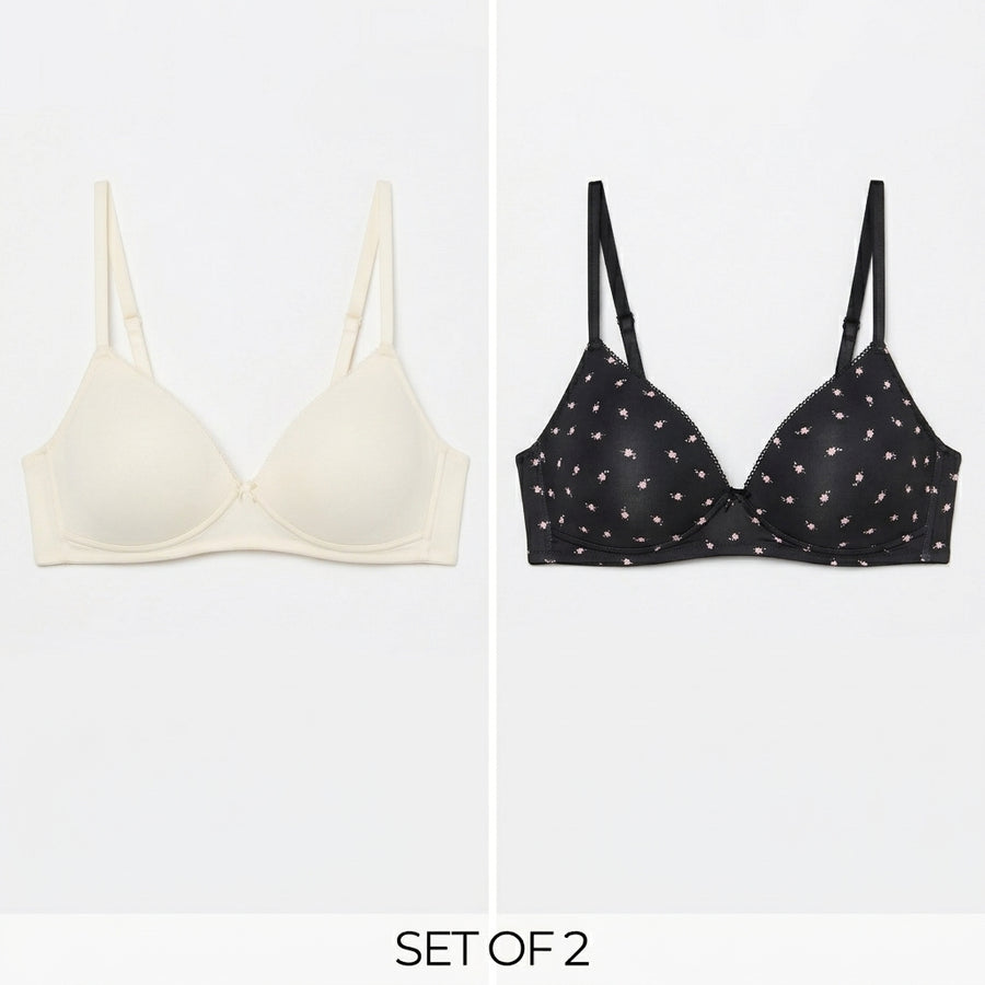 Pack of 2 - Padded A-frame Bra