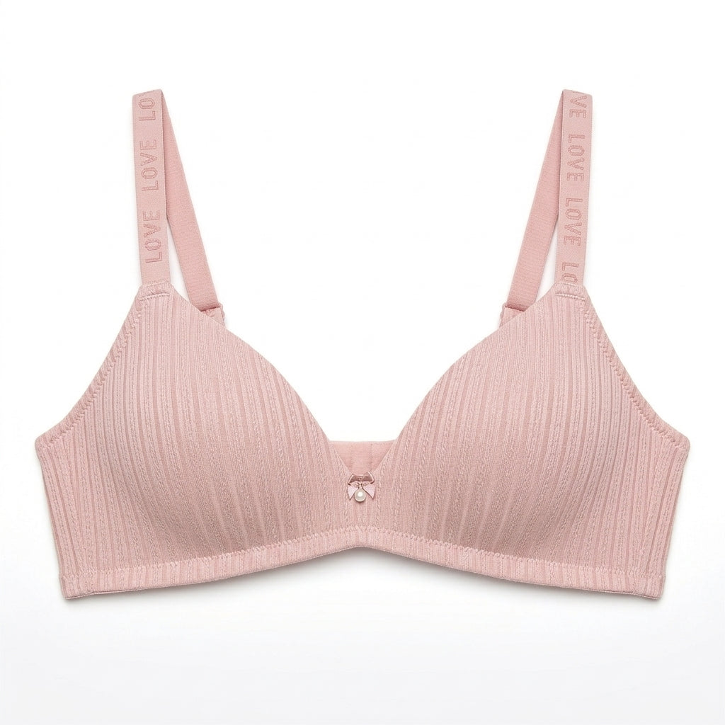 Textured Pointelle Padded Non-Wired Comfort Bra