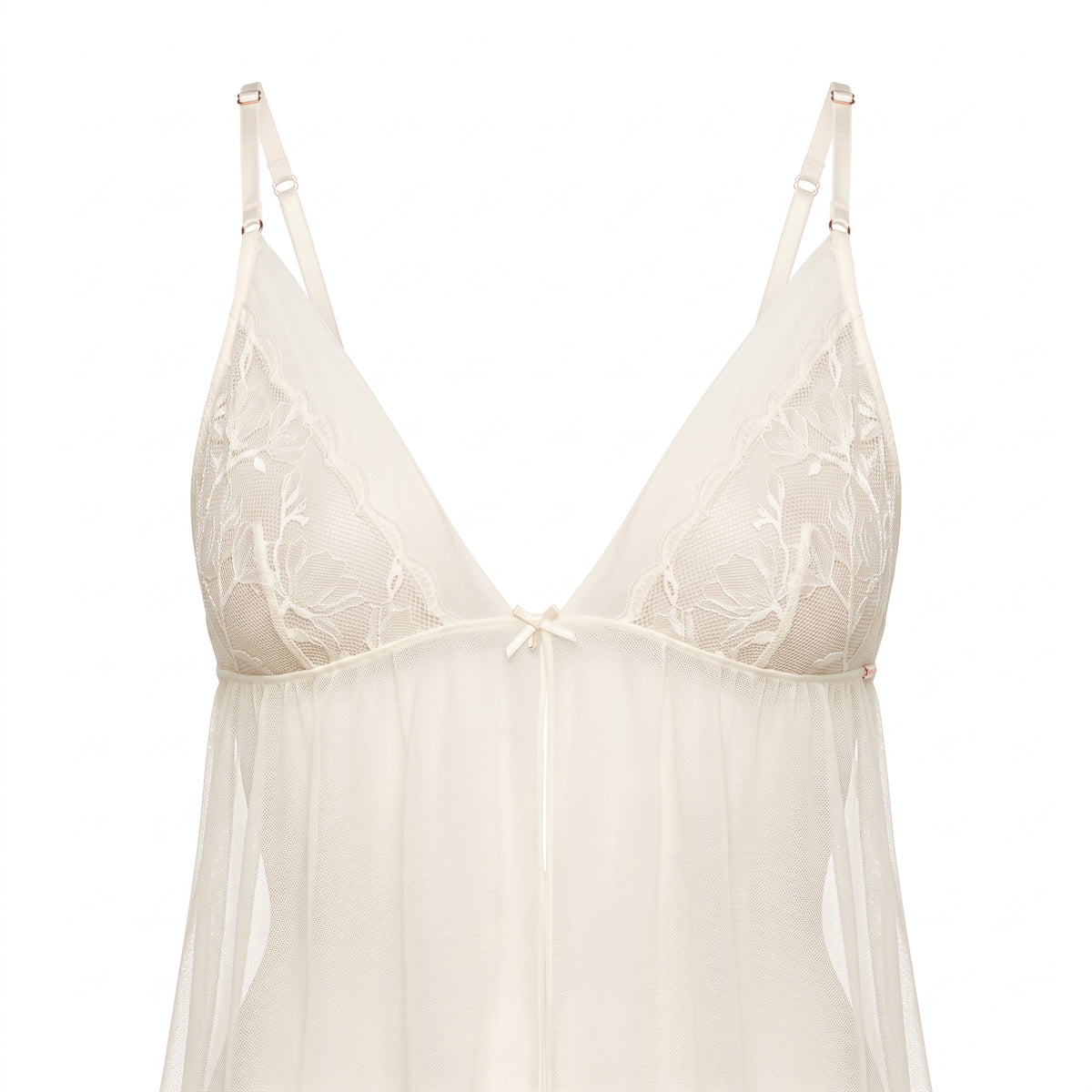 Lace Insert Babydoll with Thongs