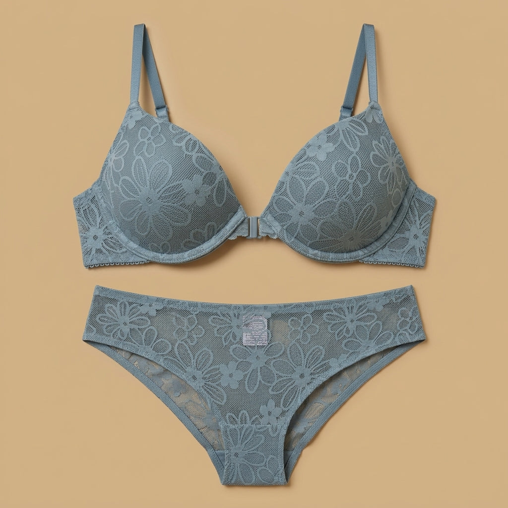 Floral Lace Plunge Bra
