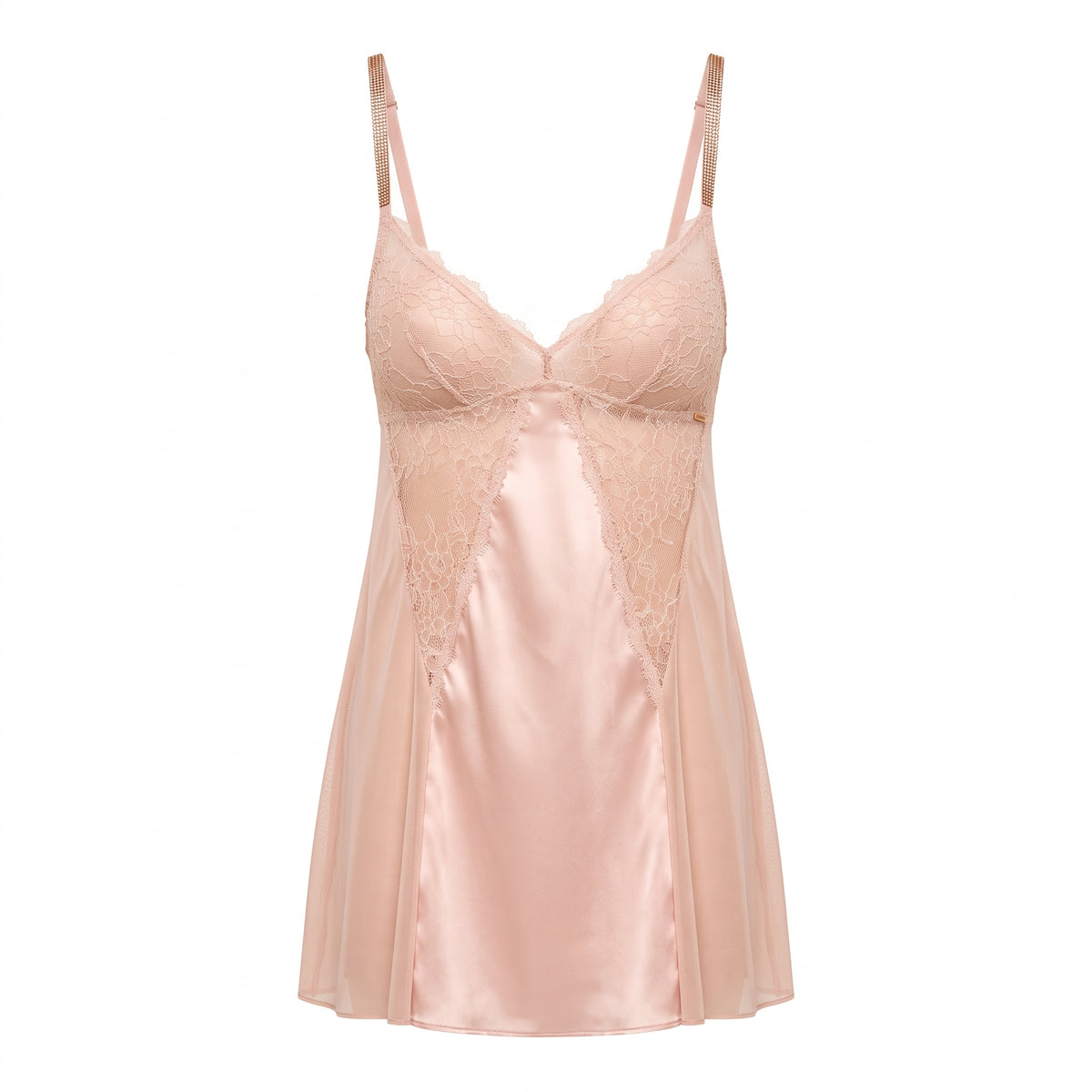 Lace Trim Babydoll with Thongs