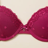 Star Flock Mesh Demi Bra