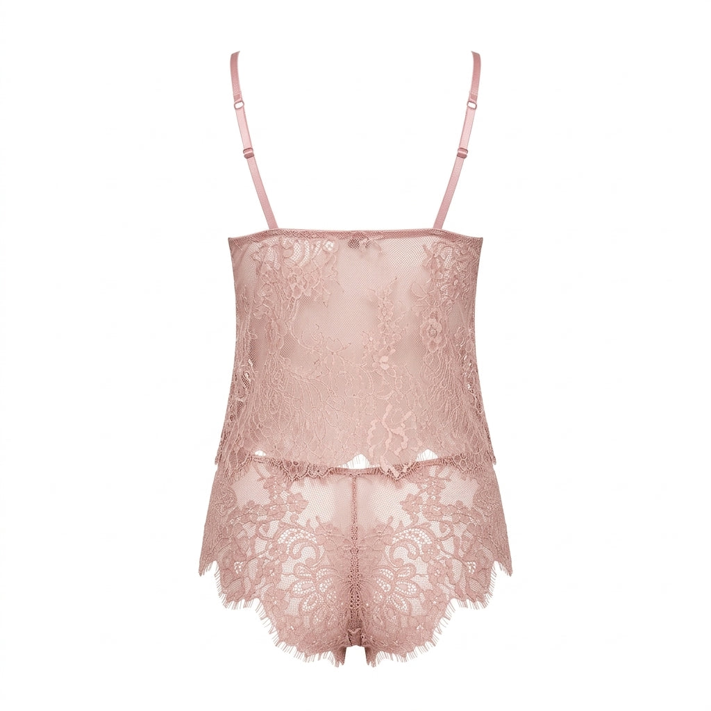Lace Trim Babydoll with Briefs