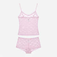 Lace Design 2-Piece Non-Padded Babydoll Set