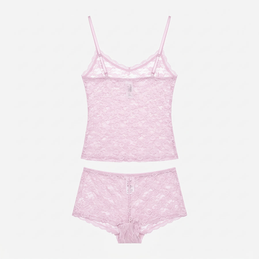 Lace Design 2-Piece Non-Padded Babydoll Set