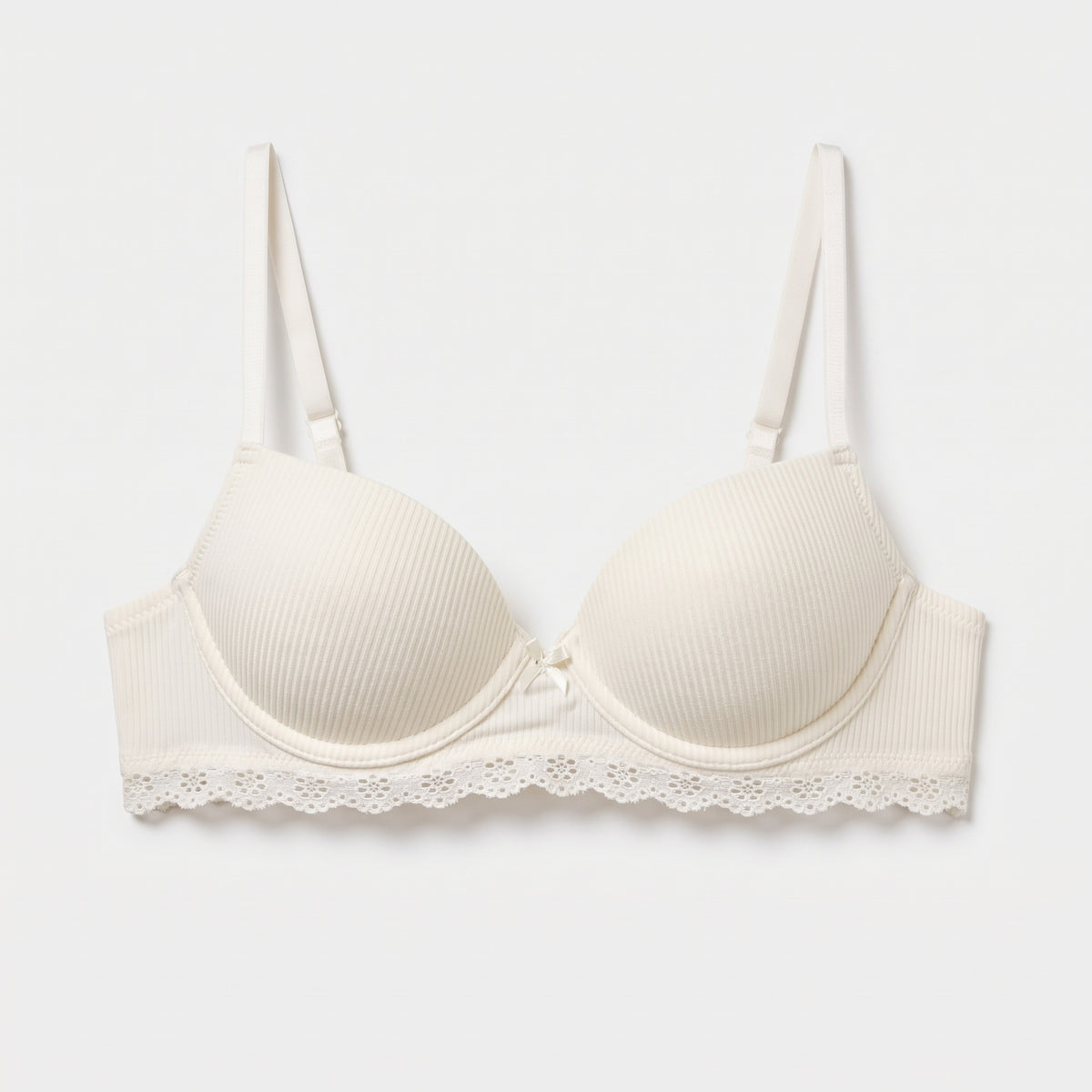 Lace Insert Push-Up Demi Bra