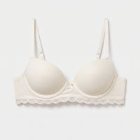 Lace Insert Push-Up Demi Bra