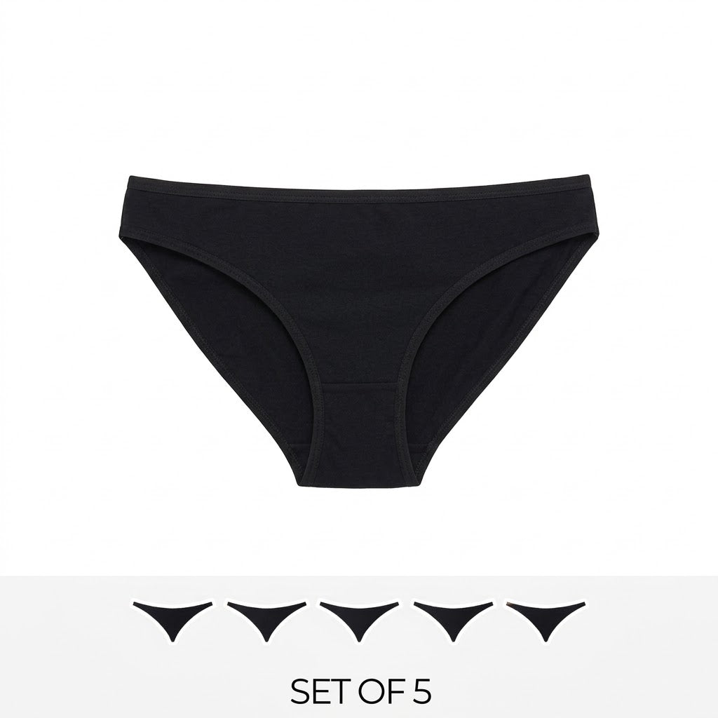 Pack of 5 - Bikini Briefs with Elasticised Waistband