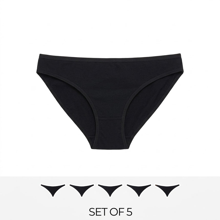 Pack of 5 - Bikini Briefs with Elasticised Waistband