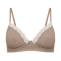 Pack of 2 - Lace Trim Padded Non-Wired A-frame Bra