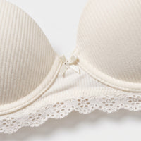 Lace Insert Push-Up Demi Bra