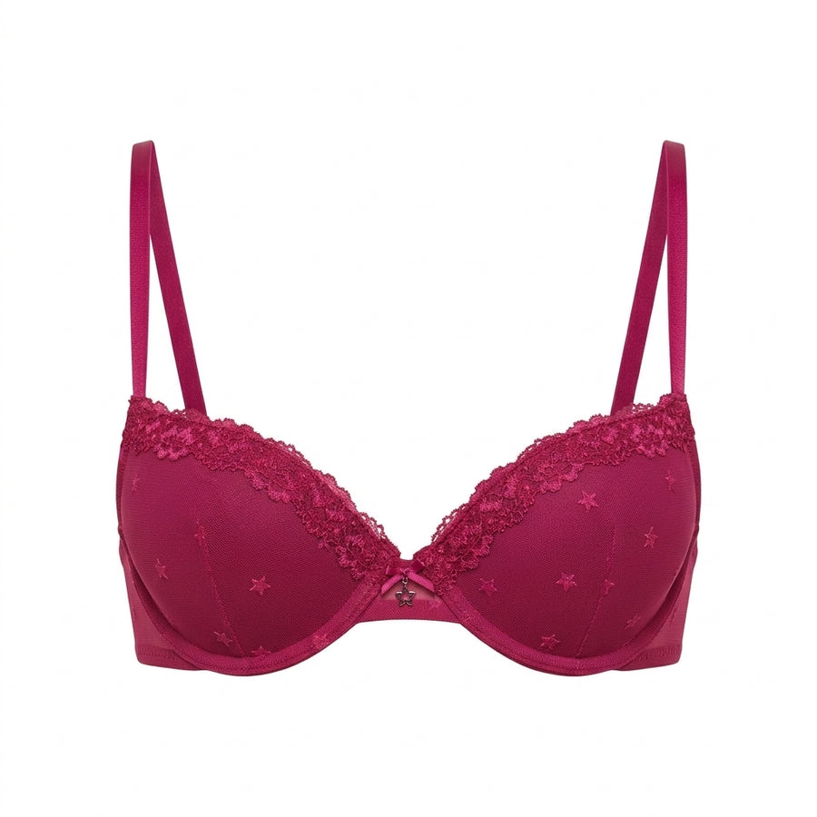 Star Flock Mesh Demi Bra