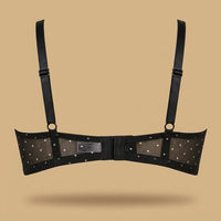 Polka Dot Print Lace Trim Demi Bra