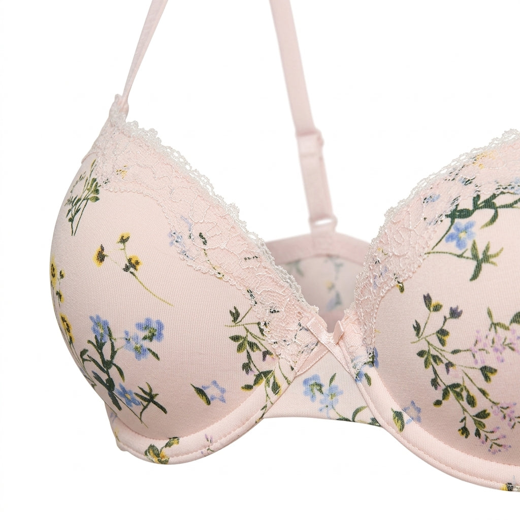 Pack of 2 - Lace Detail Push-Up Wired Demi Bra