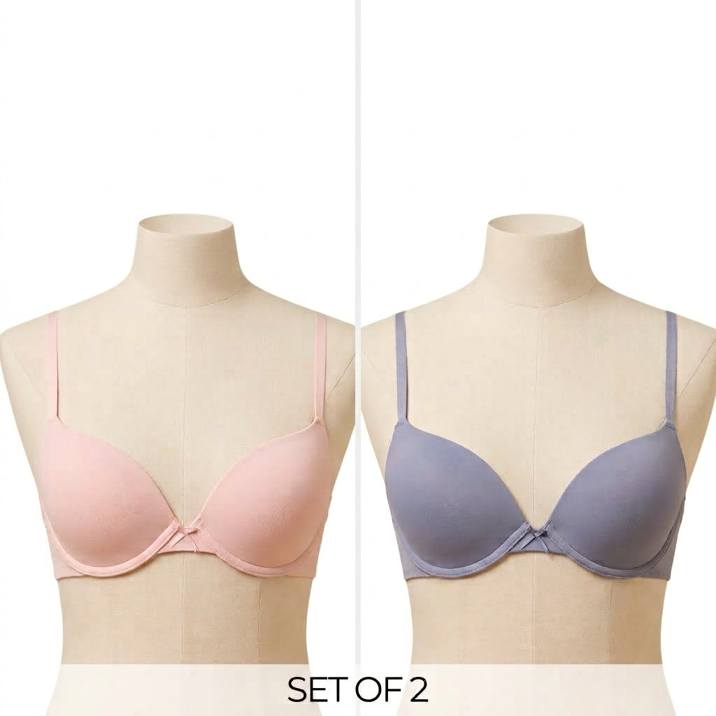 Pack of 2 - Plain Plunge Bra