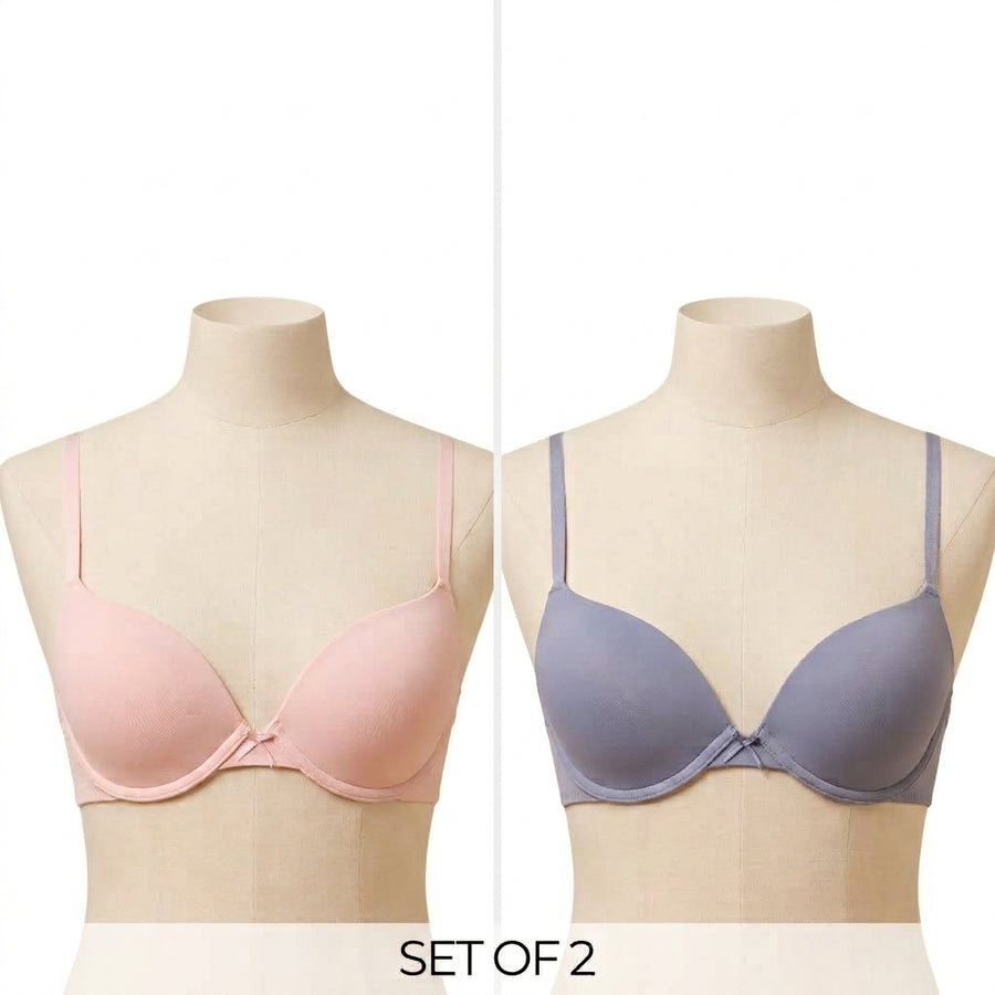 Pack of 2 - Plain Plunge Bra