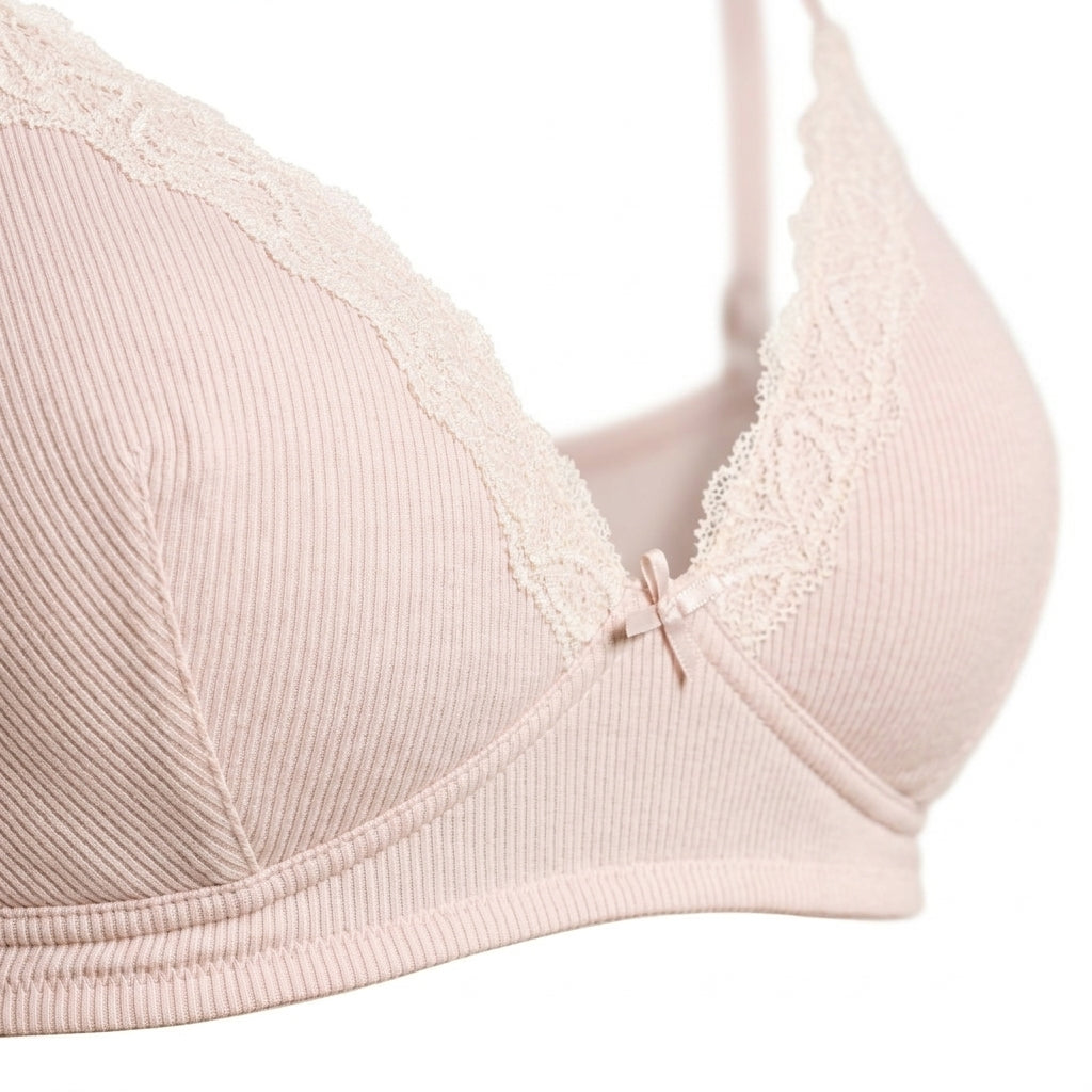 Pack of 2 - Lace Trim Padded Non-Wired A-frame Bra
