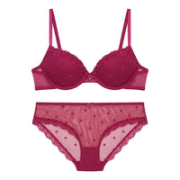 Star Flock Mesh Demi Bra