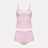 Lace Design 2-Piece Non-Padded Babydoll Set