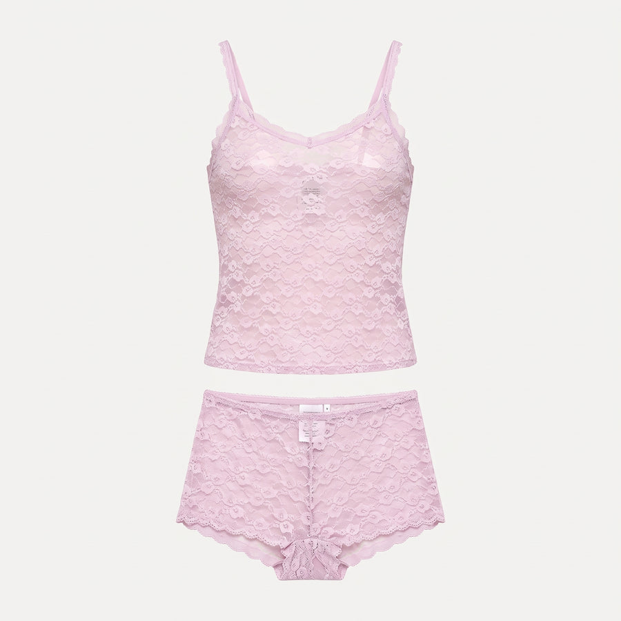 Lace Design 2-Piece Non-Padded Babydoll Set