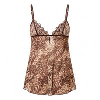 Animal Print Non-Padded Babydoll with Thongs