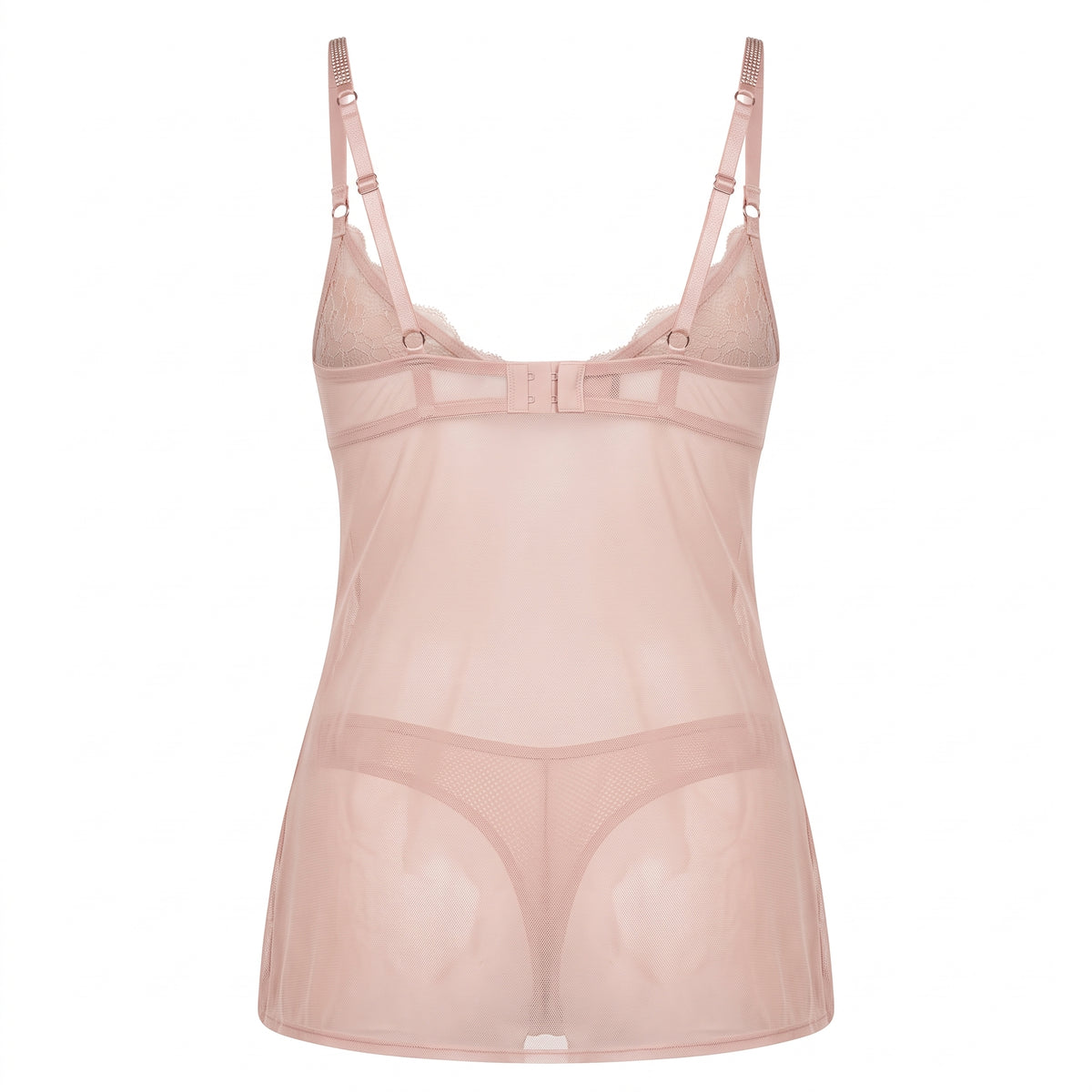 Lace Trim Babydoll with Thongs
