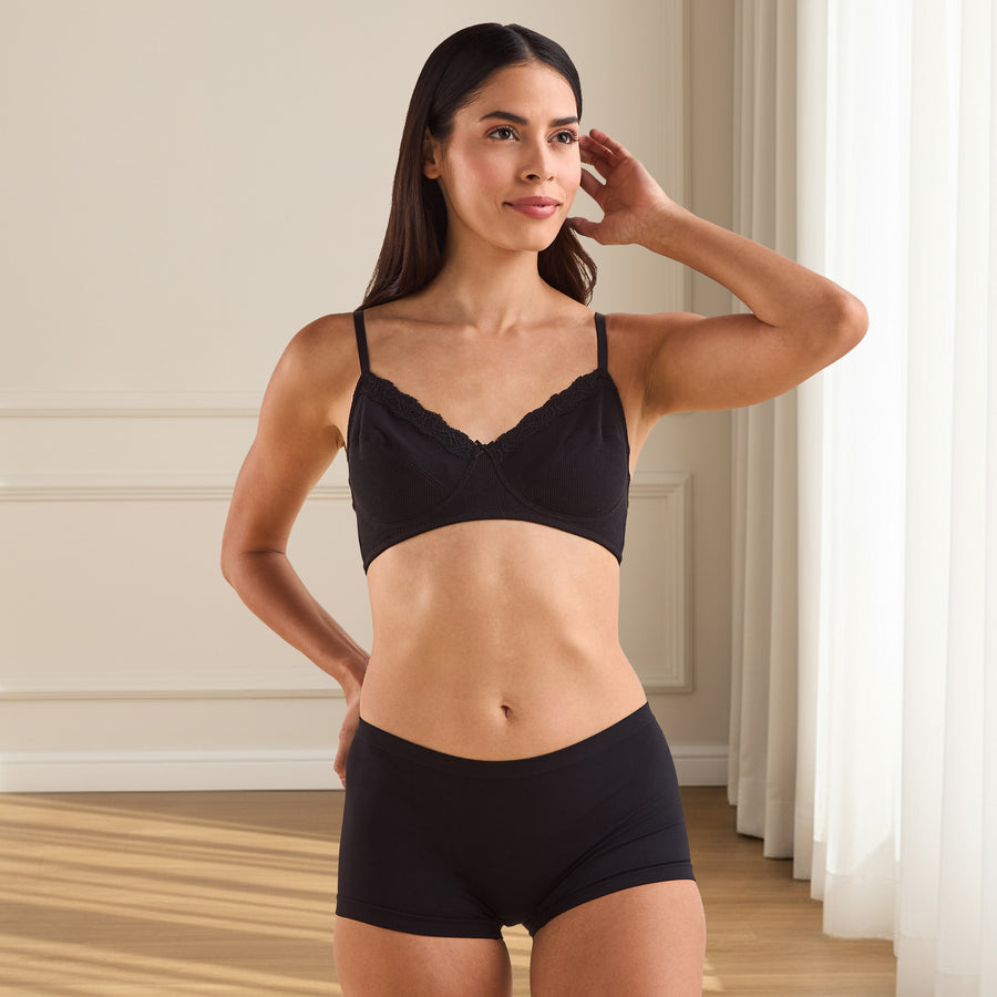 Pack of 2 - Lace Insert Non Padded Bra