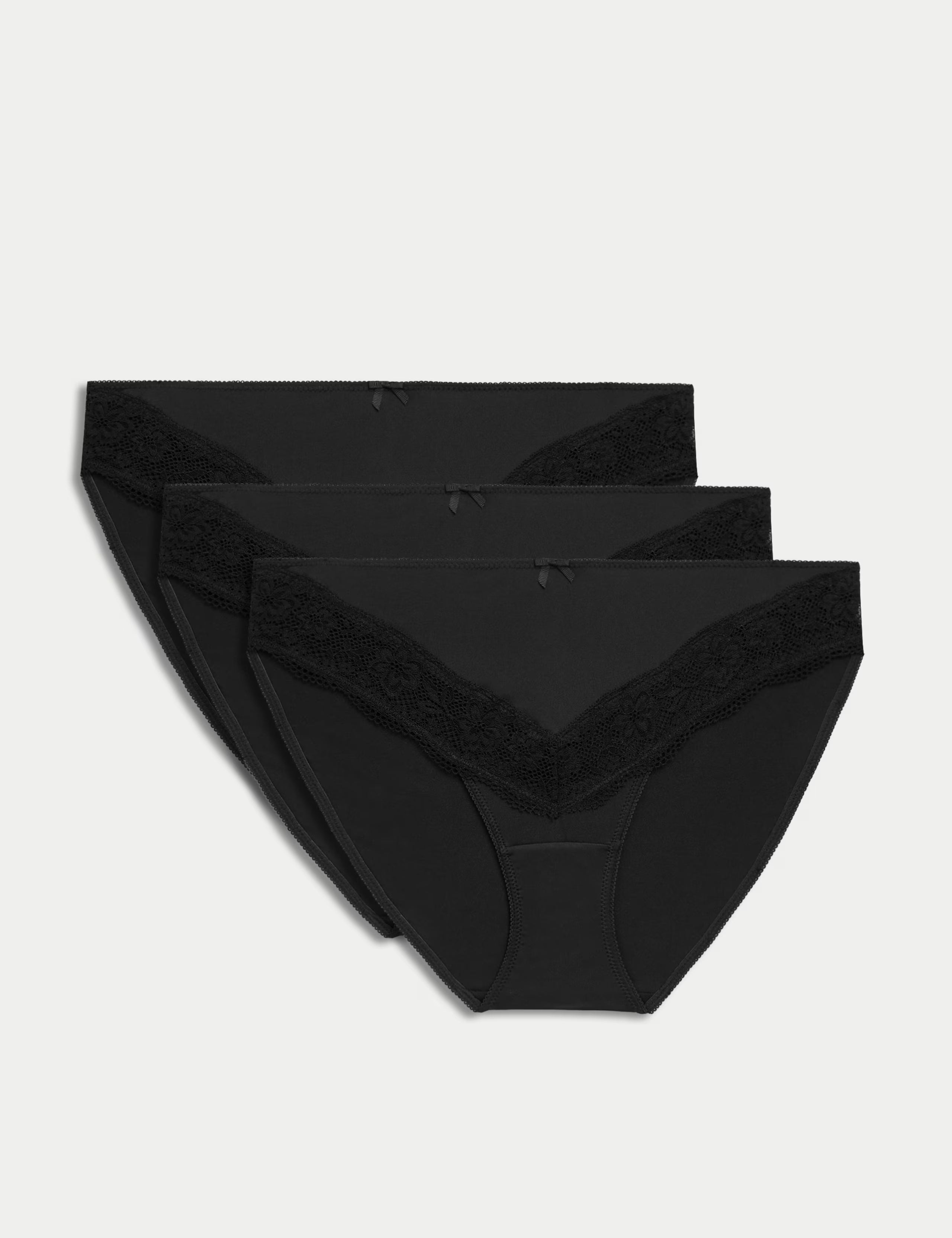 M&S  3pk Lace Trim High Leg Knickers