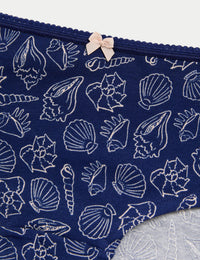 M&S 5pk Cotton Lycra™ Printed Low Rise Shorts