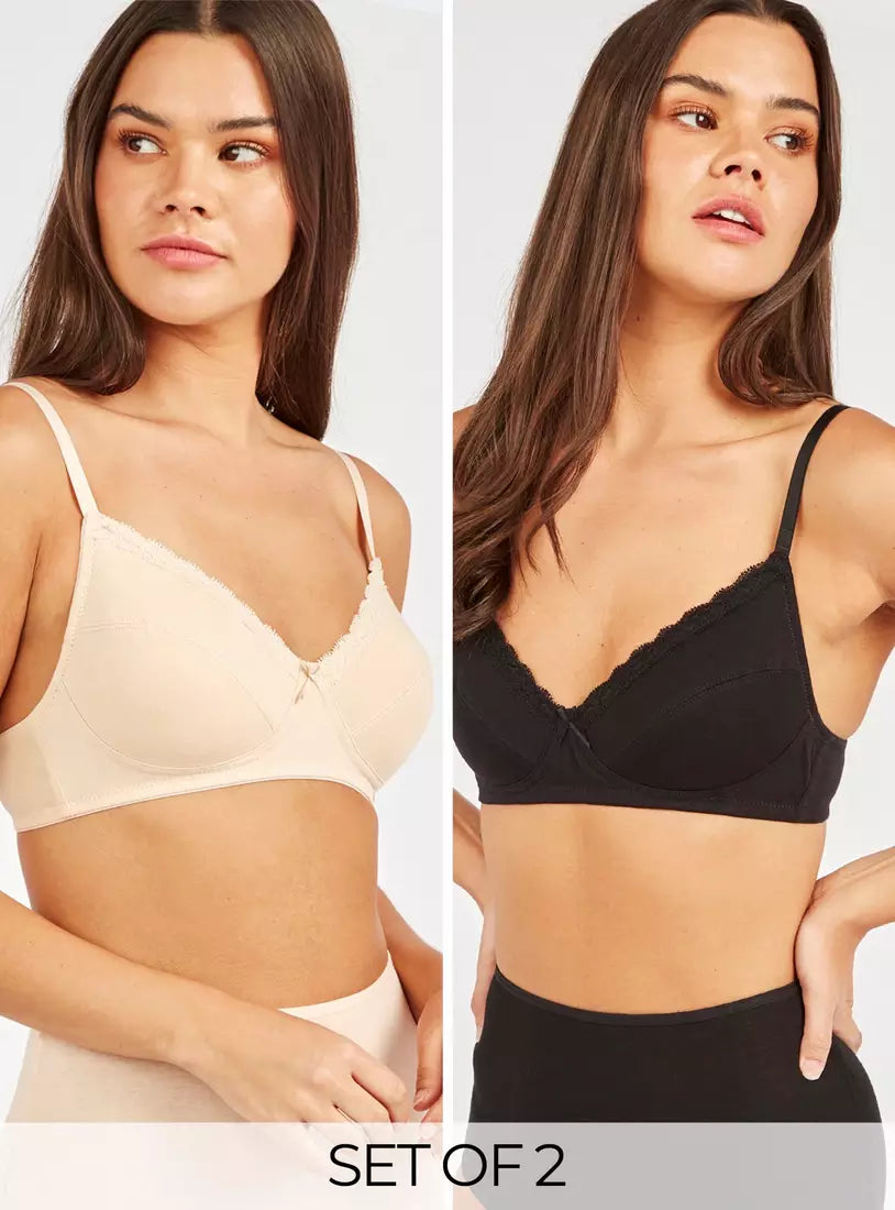 Pack of 2 - Cotton Basic Bra