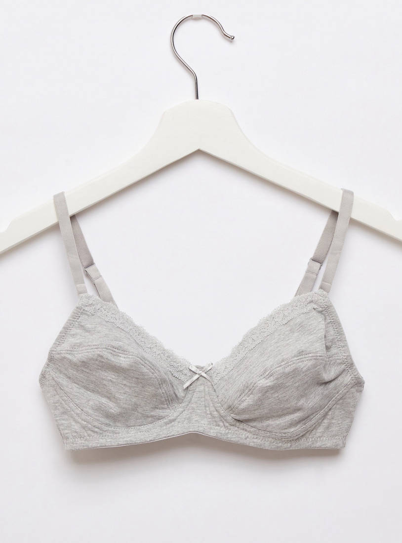 Pack of two-Cotton Lace Detail Bra Set