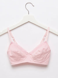 Pack of two-Cotton Lace Detail Bra Set