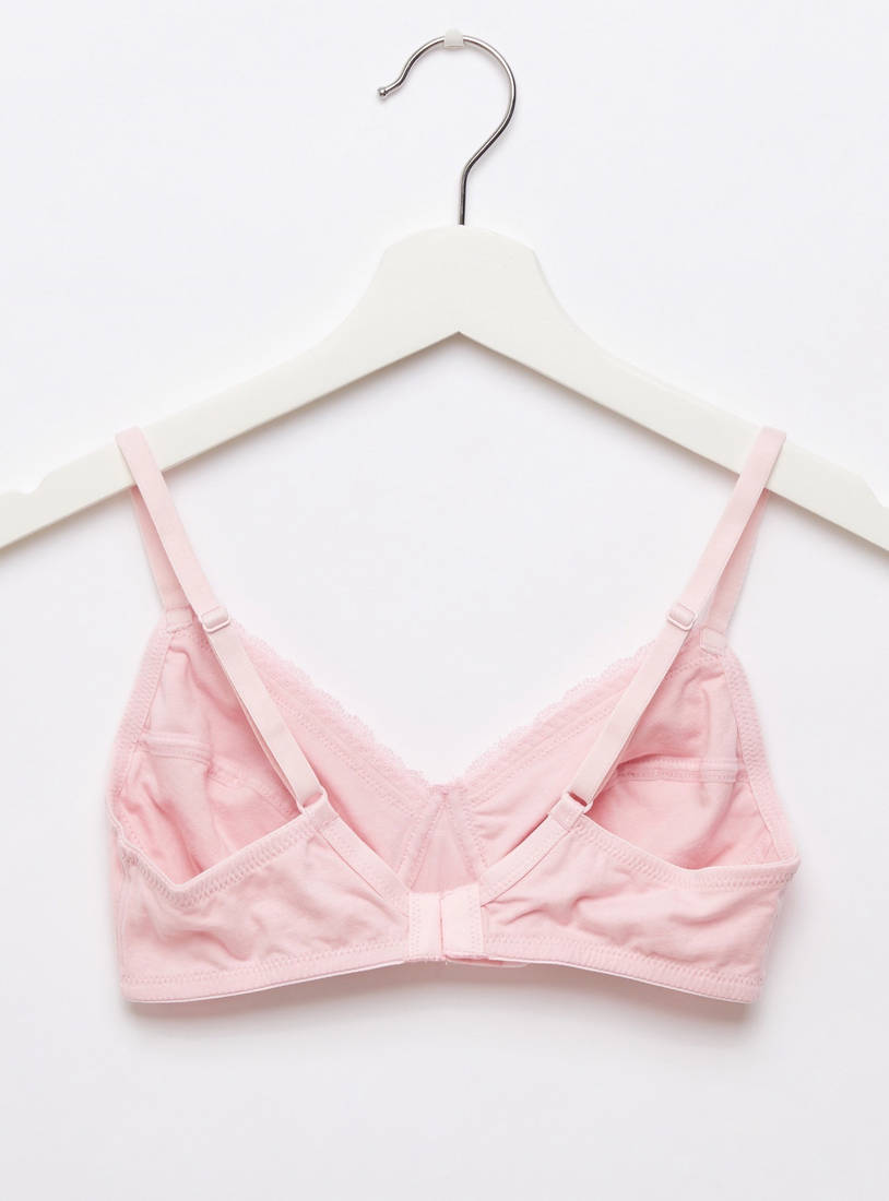 Pack of two-Cotton Lace Detail Bra Set
