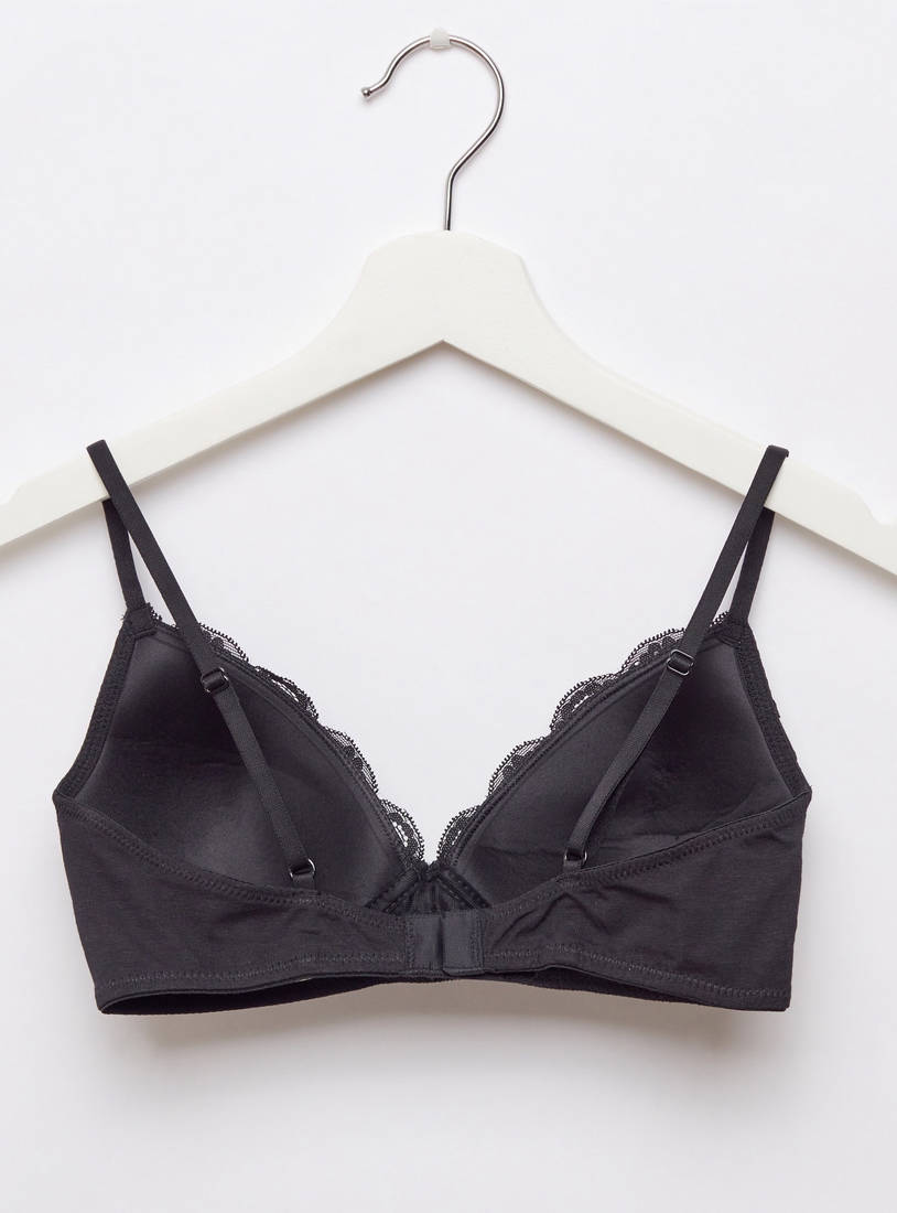 Pack of 2 - Cotton lace Detail A-frame Bra