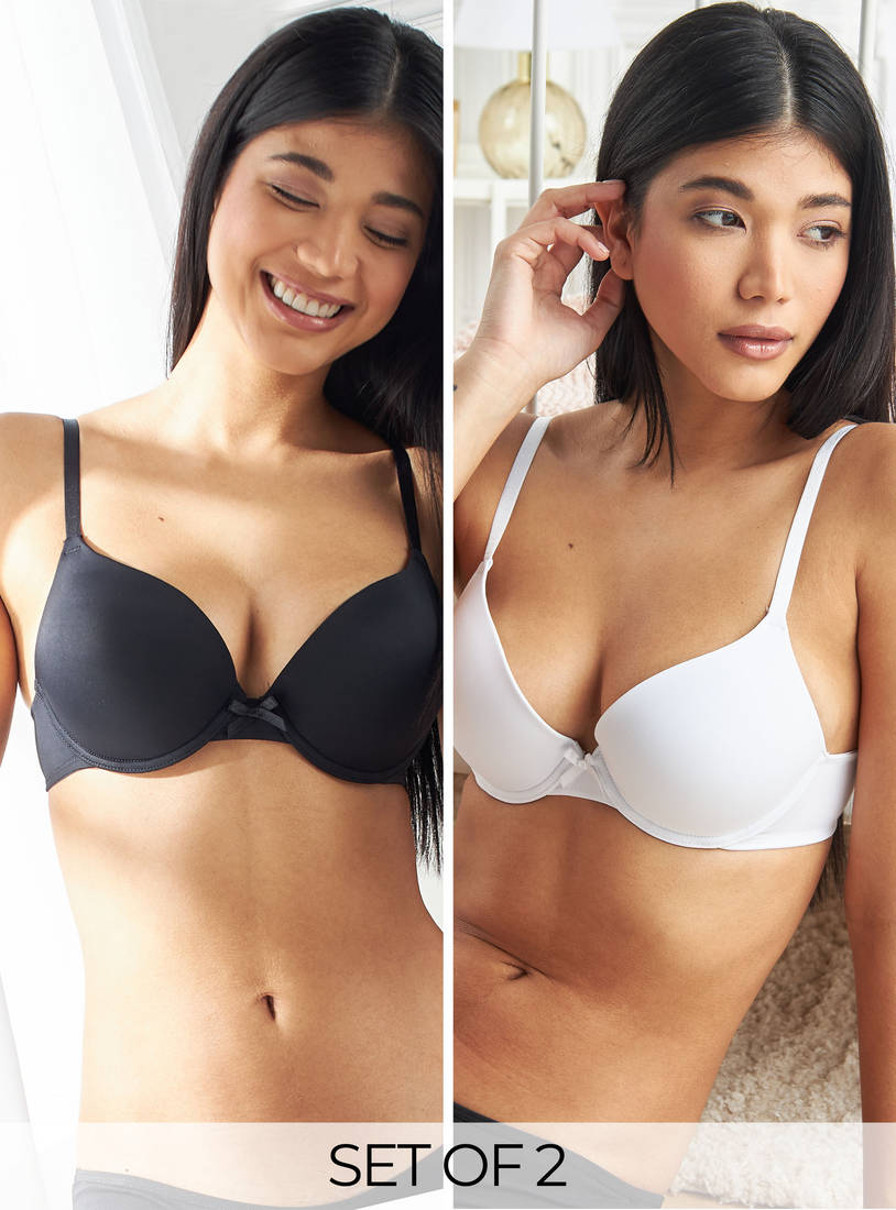 Pack of 2 - Plain Padded Plunge Bra
