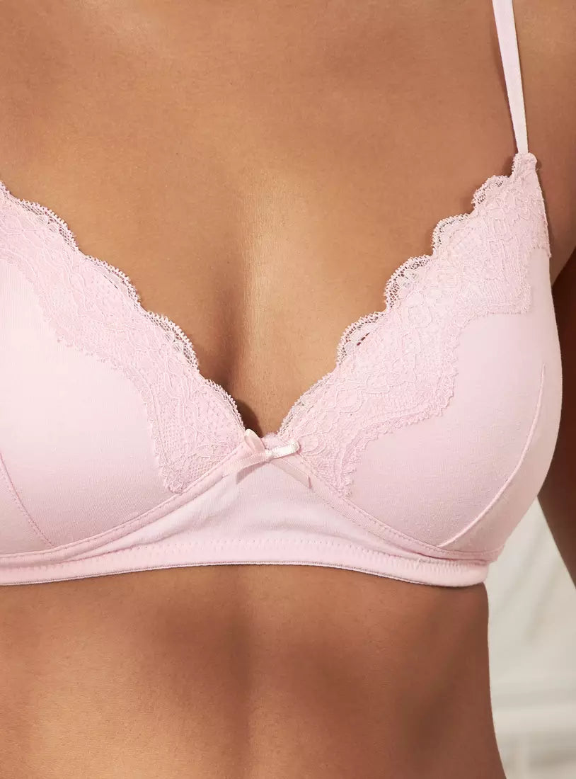 Pack of 2 - Lace Detail A-frame Bra